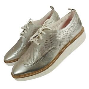 NIB! COLE HAAN! OG PLATFORM WINGTIPS,  GOLDEN GENUINE LEATHER, IVORY SOLE! 11B